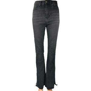 JBD Women's Black High Waist Split Hem Flared Bootcut Denim Jeans Pants Size 28